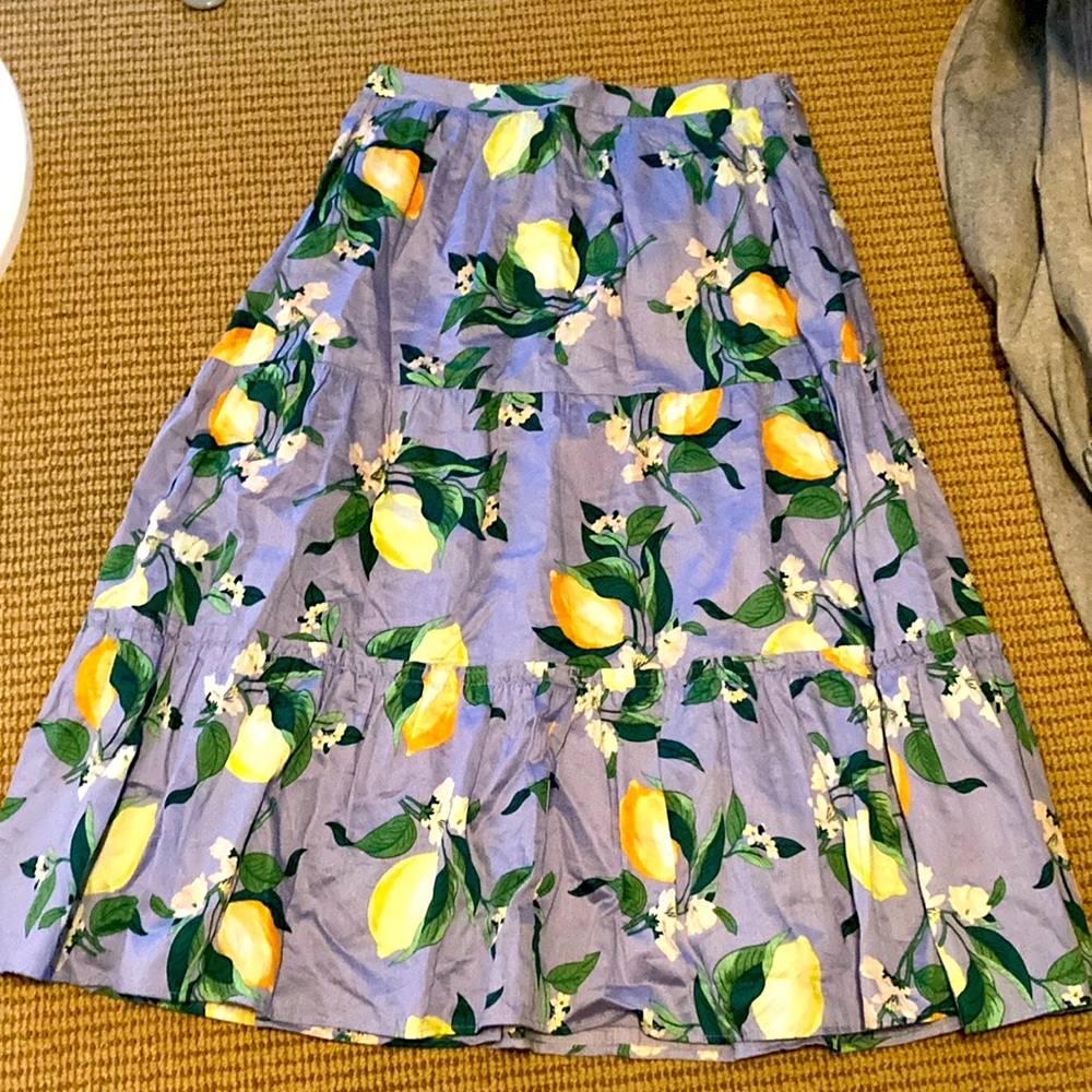 Ann Taylor lemon tiered midi skirt 2